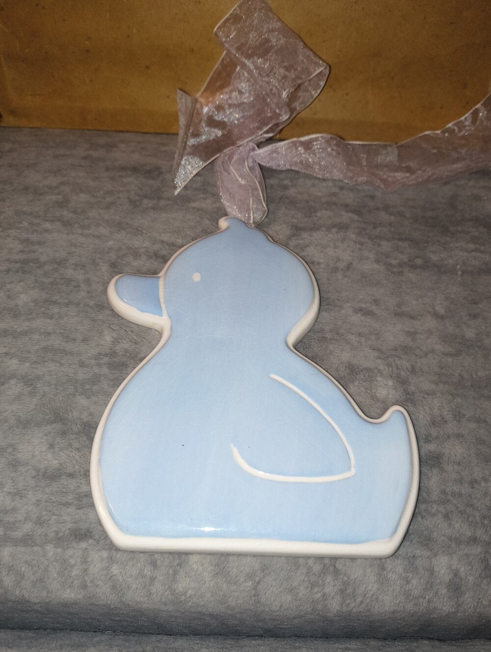 Unbranded Blue Ceramic Duck Ornament